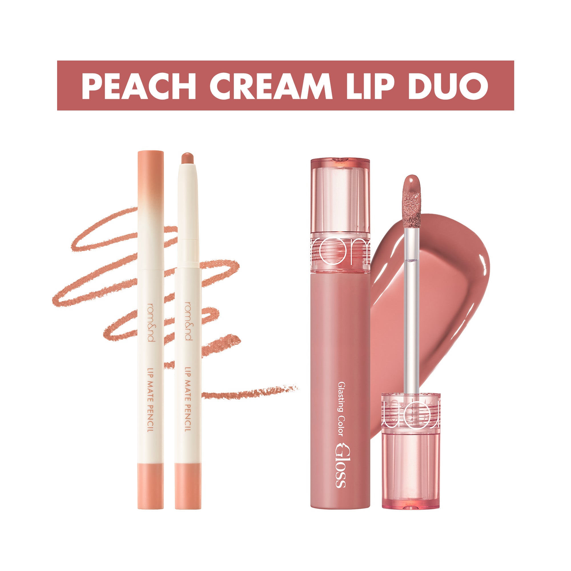 PEACH CREAM LIP DUO - rom&nd