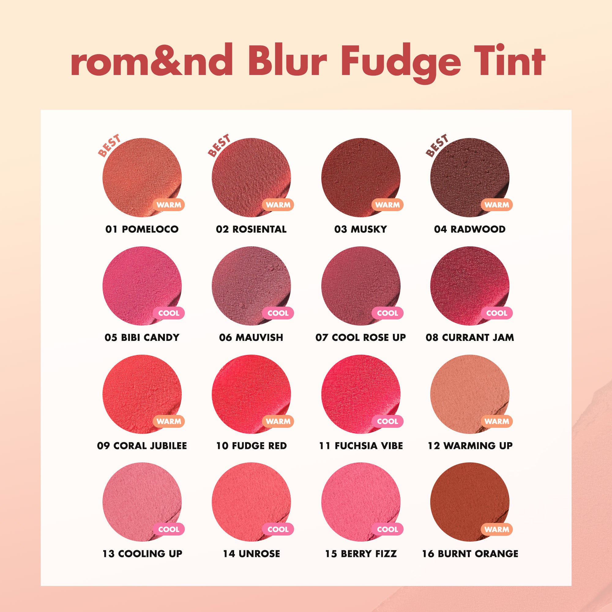 BLUR FUDGE TINT - rom&nd