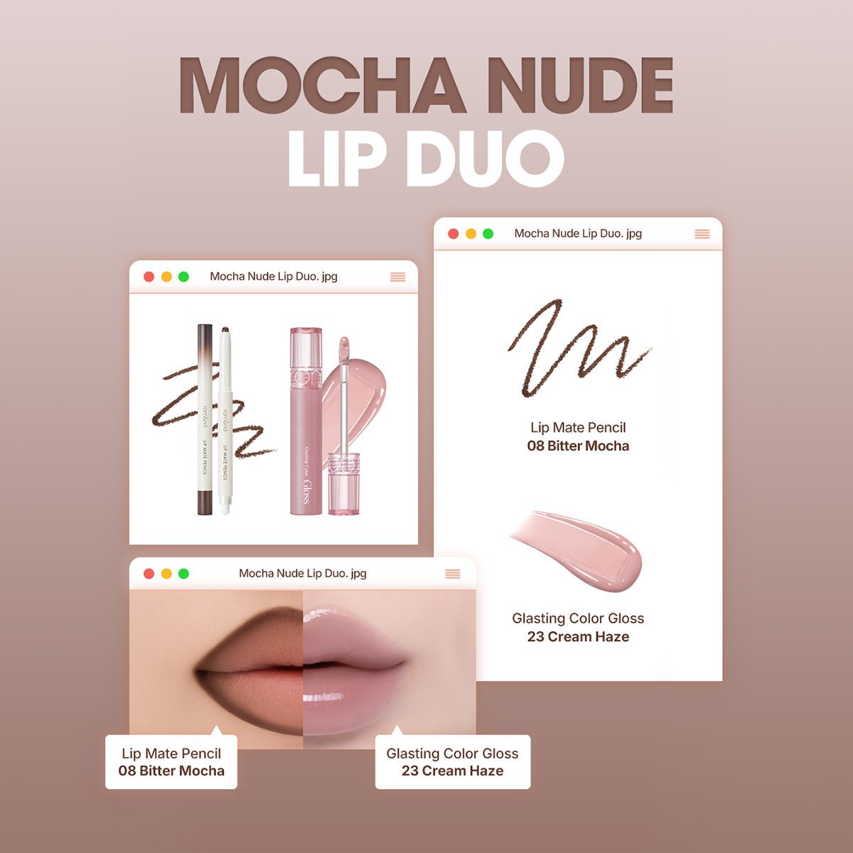 MOCHA NUDE LIP DUO - rom&nd